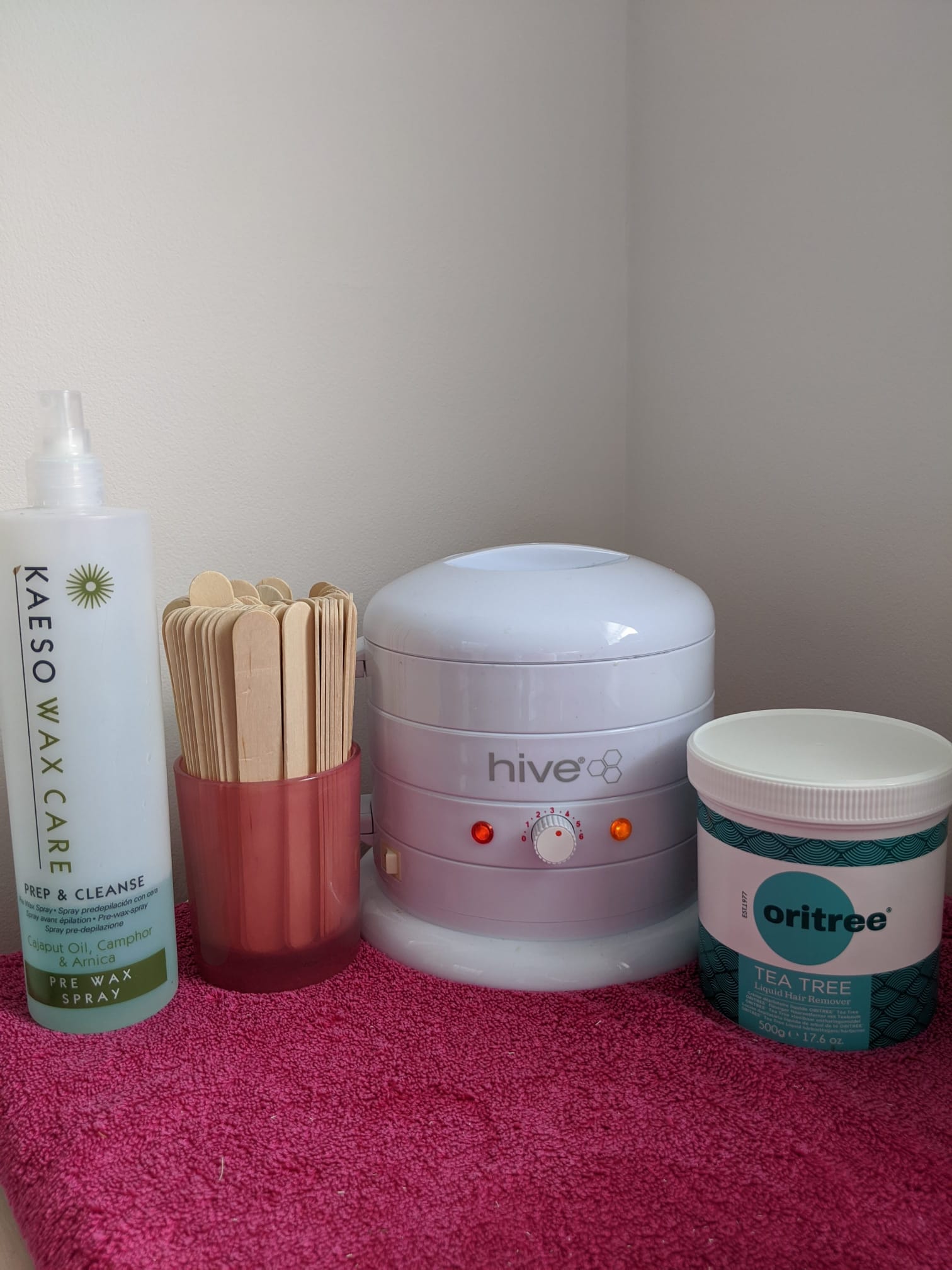 Warm waxing products and equipment at Pinks Beauty Therapy